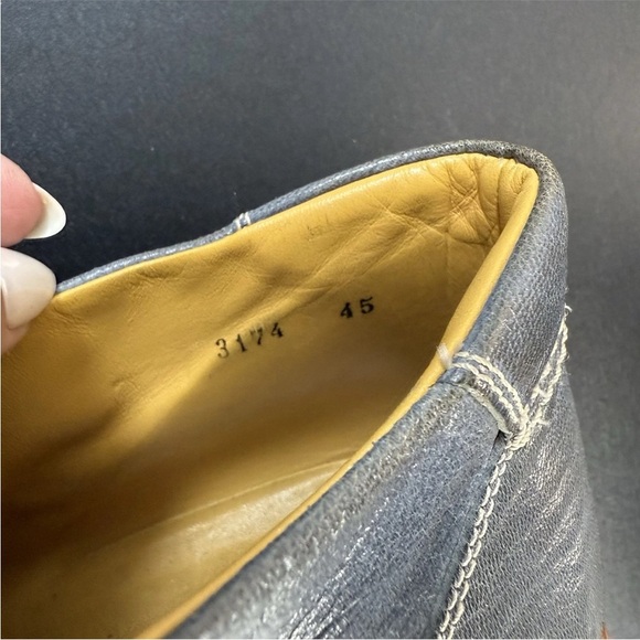 Wexford Leather Square Toe Loafers Steel Blue Men’s 45 EU 12 US Made In Italy - Picture 8 of 9